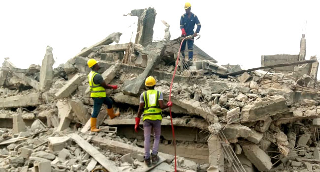 Trapped Man Rescued From Collapsed Lagos Building